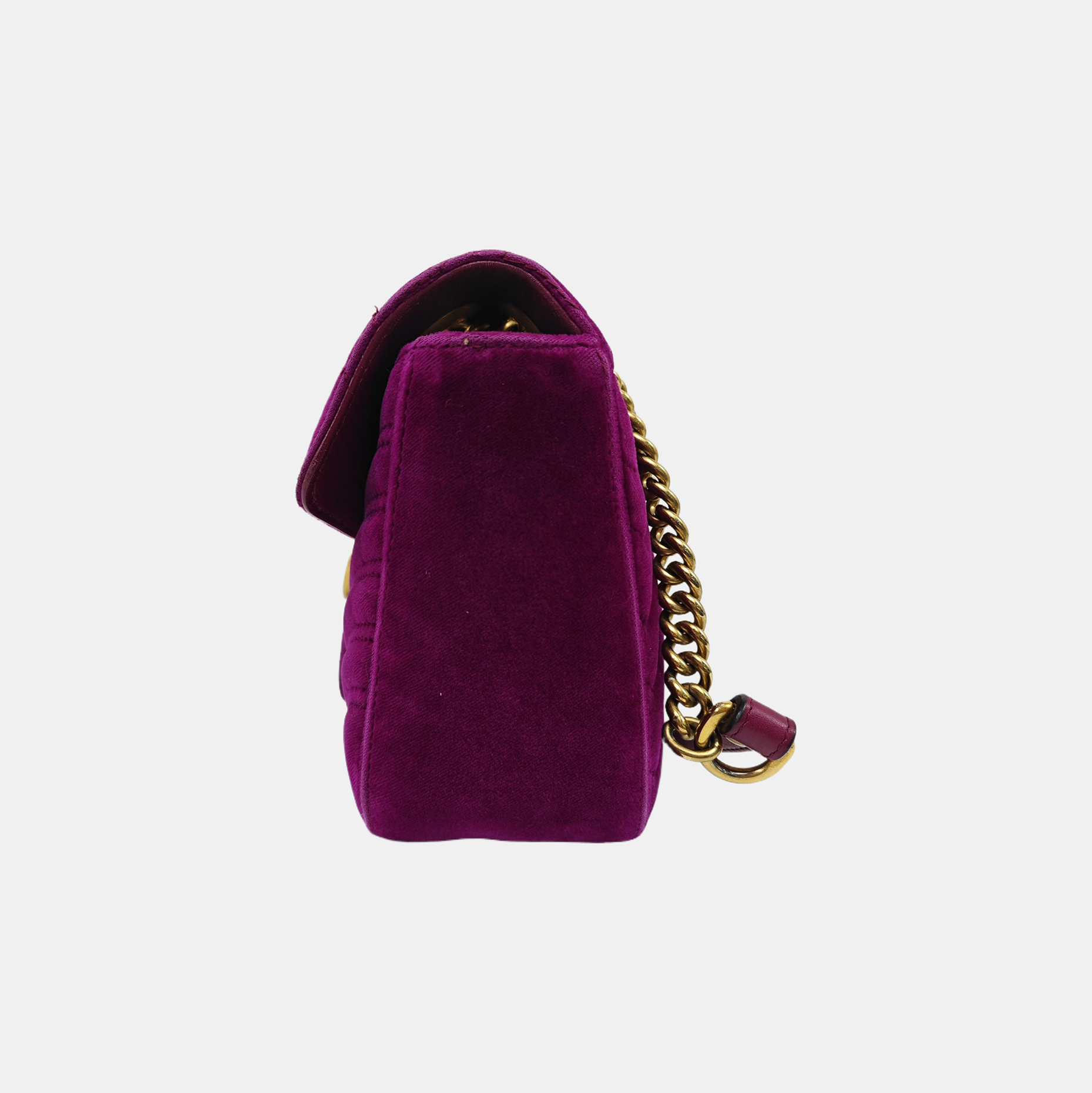 GG Marmont Medium Quilted Velvet Red