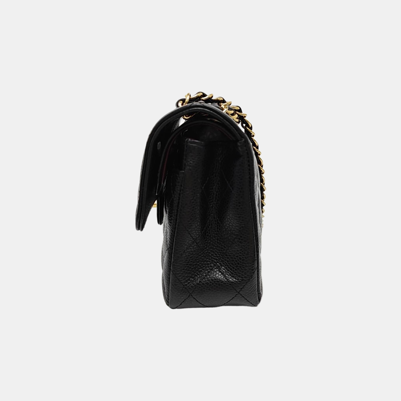 CLASSIC FLAP Small Quilted Grained Calfskin Black