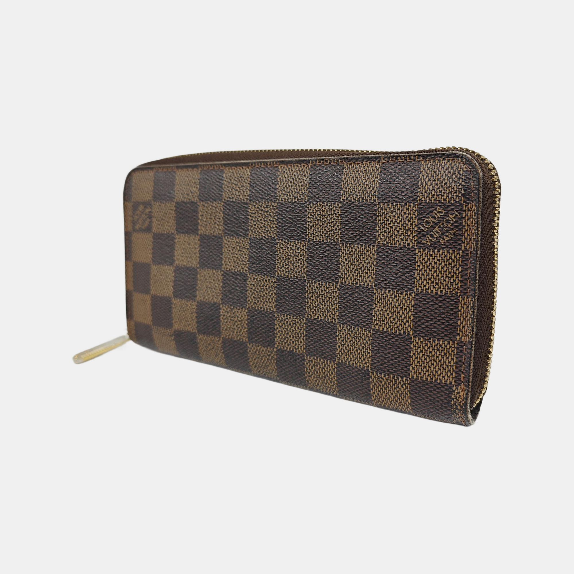 ZIPPY Damier Ebene Coated Canvas Brown Wallet