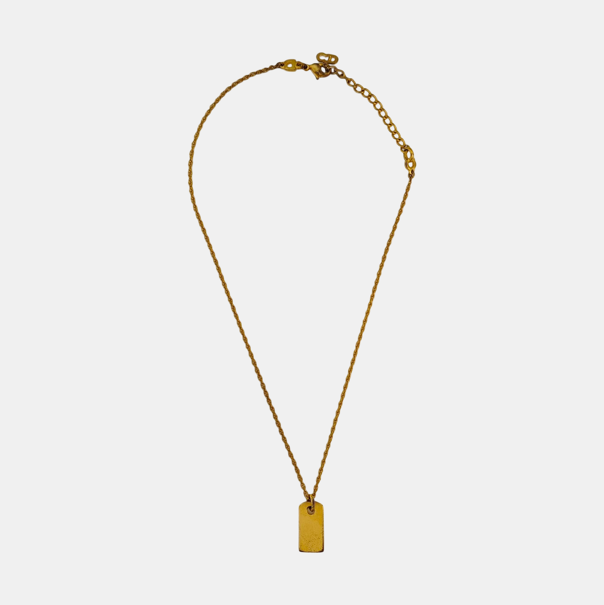 Dog Tag Metal Gold Necklace