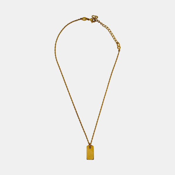 Dog Tag Metal Gold Necklace