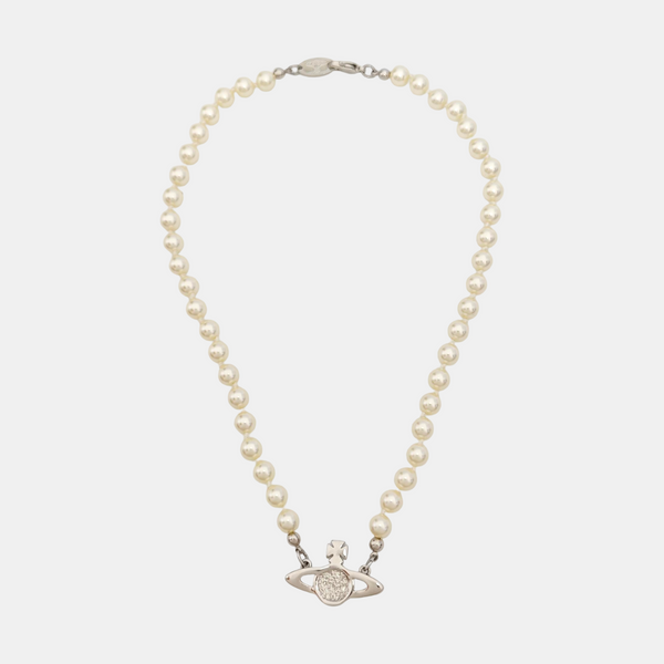 Faux Pearl White Necklace