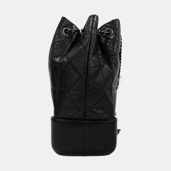 Quilted Calfskin Bucket Bag Black
