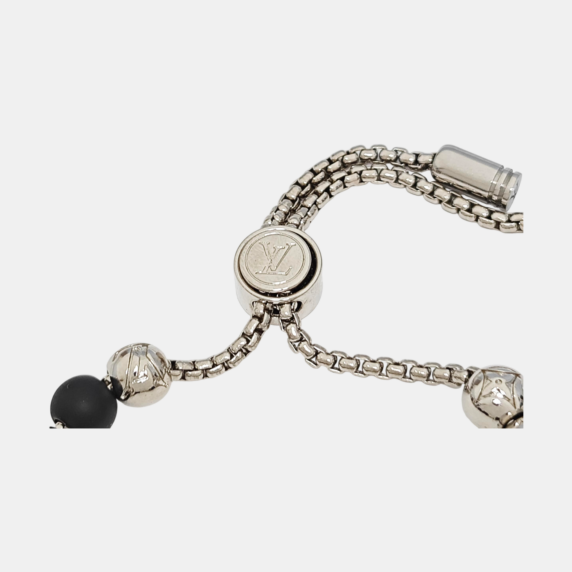 MONOGRAM COLORS PEARLS Metal Silver Bracelet