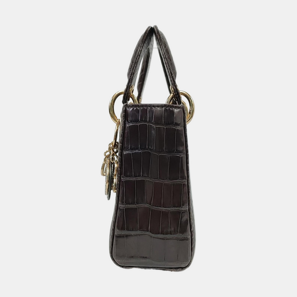 Lady Dior Mini Crocodile Brown