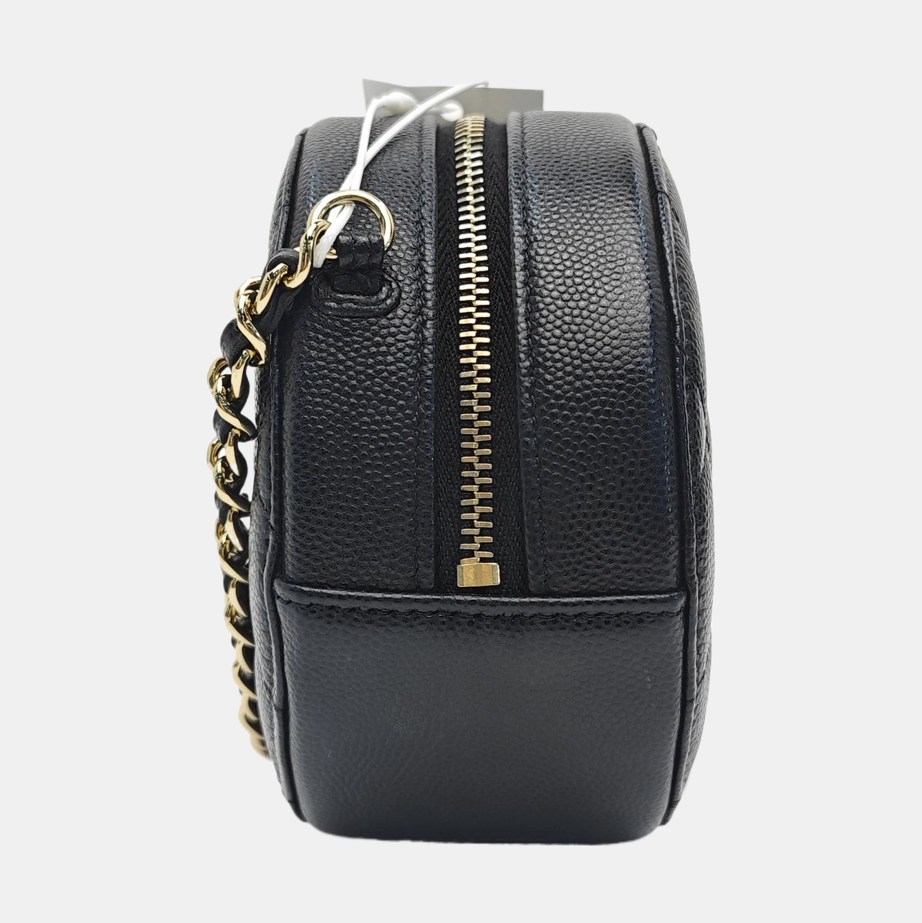 Quilted Grained Calfskin Shoulder Bag Black