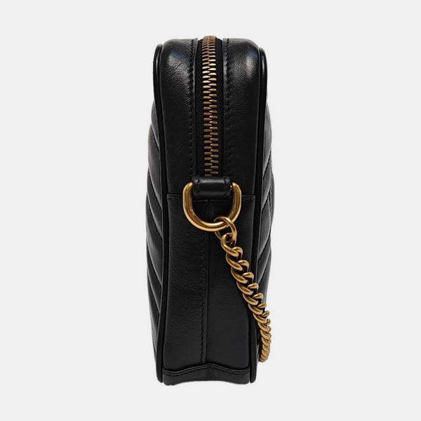 GG Marmont Mini Quilted Calfskin Black