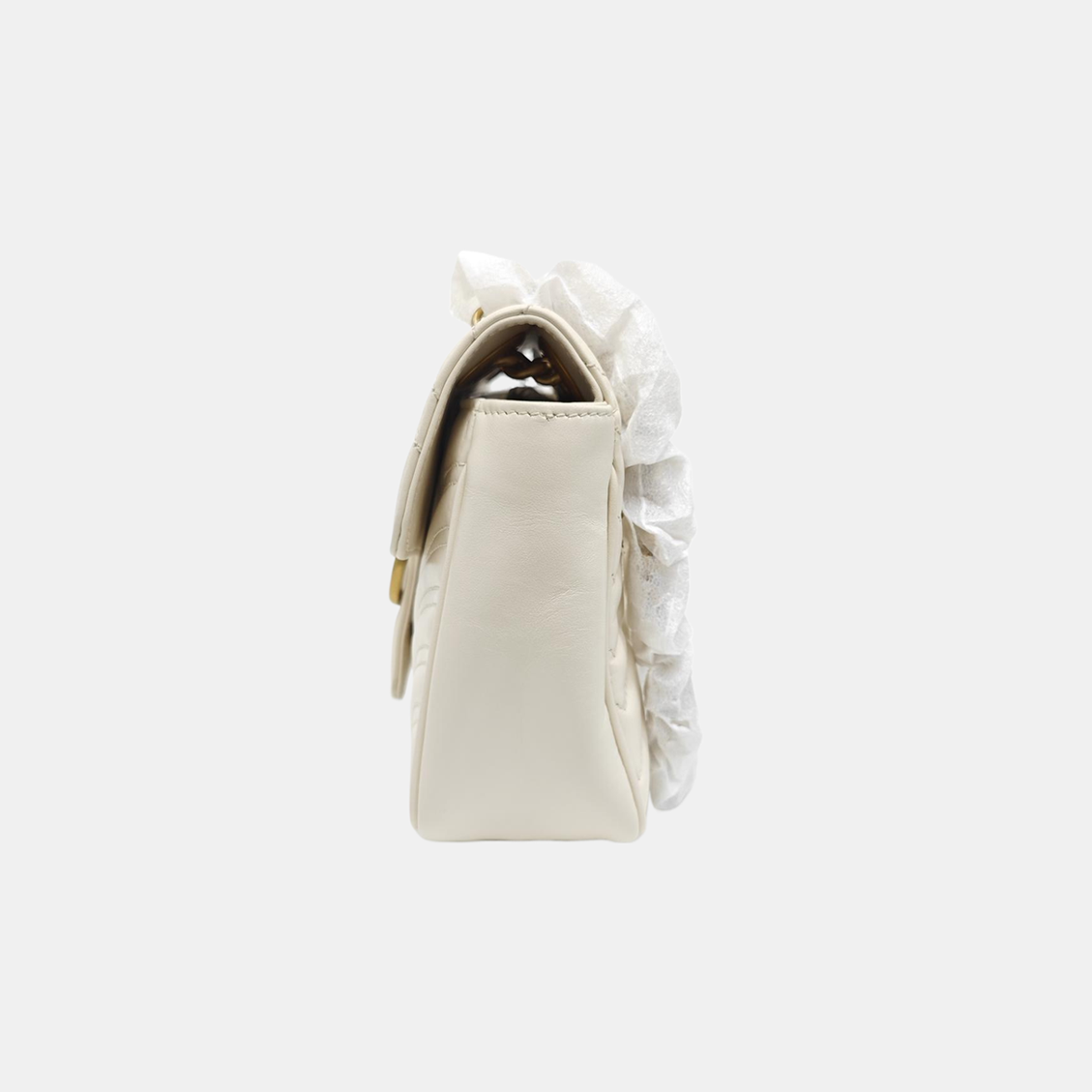 GG Marmont Medium Quilted Calfskin White