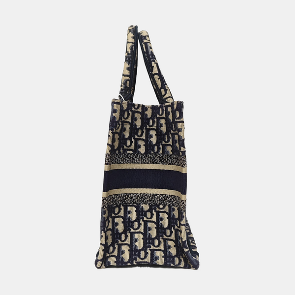 Book Tote Small Oblique Canvas Blue