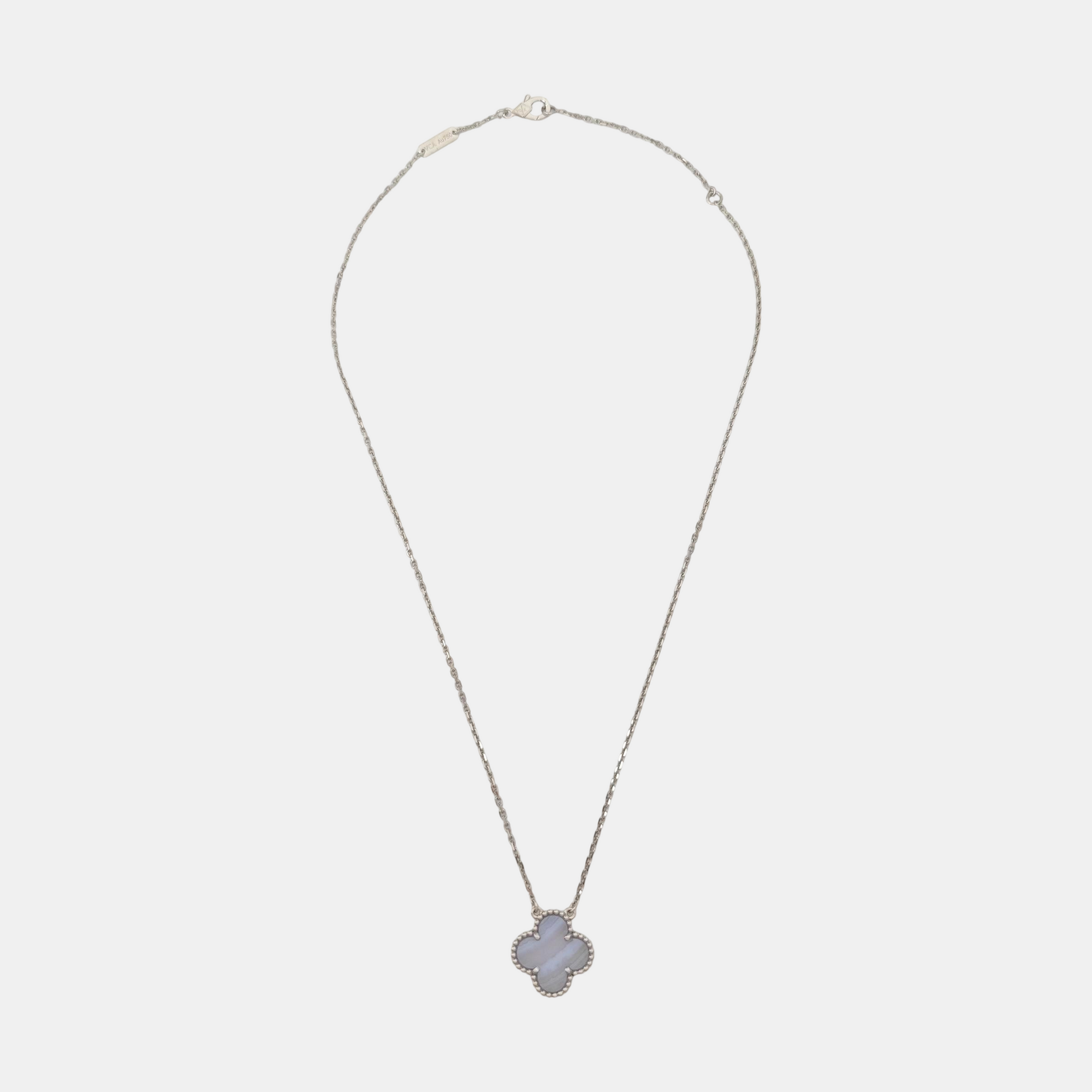 Vintage Alhambra 18k White Gold Purple Necklace