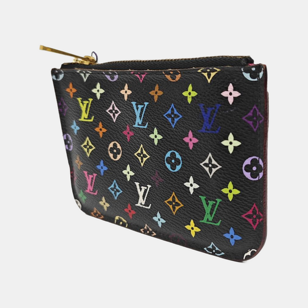 LV × TM Monogram Coated Canvas Coin Purse Black