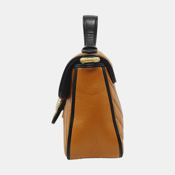 GG Marmont Mini Quilted Calfskin Brown