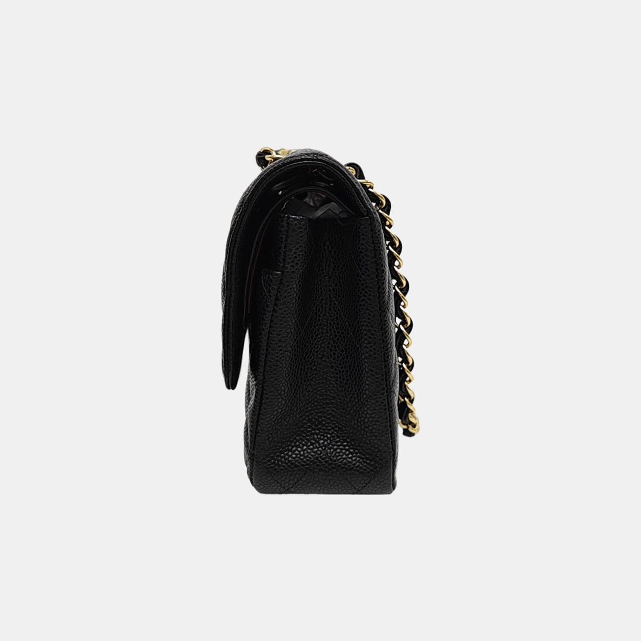 CLASSIC FLAP Medium Quilted Grained Calfskin Black