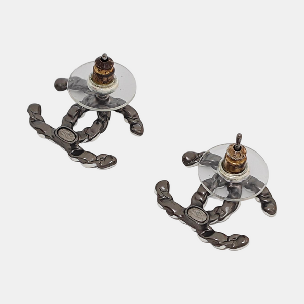 Metal Gray Stud Earrings