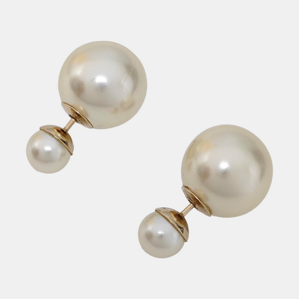 Dior Tribales Metal White Stud Earrings