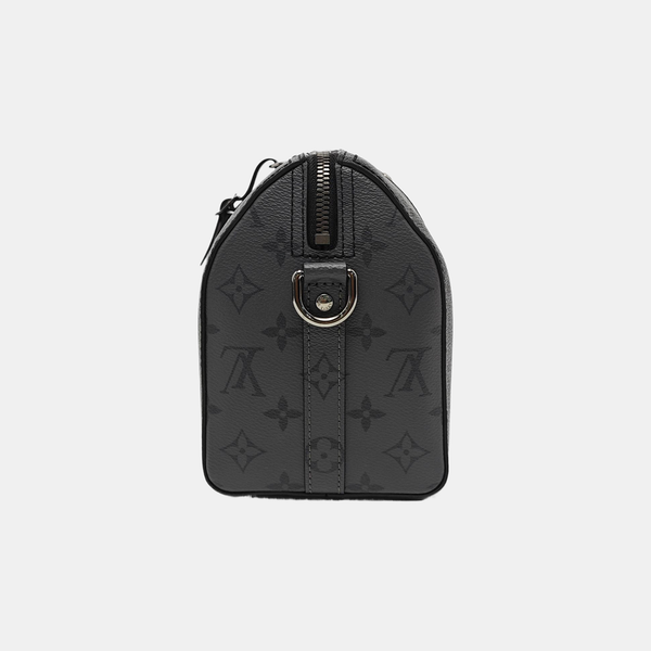 KEEPALL Monogram Coated Canvas Black