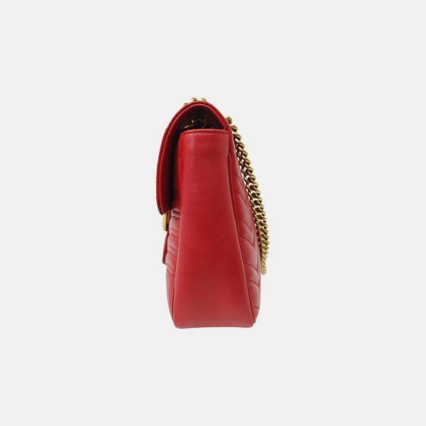 GG Marmont Large Quilted Calfskin Red