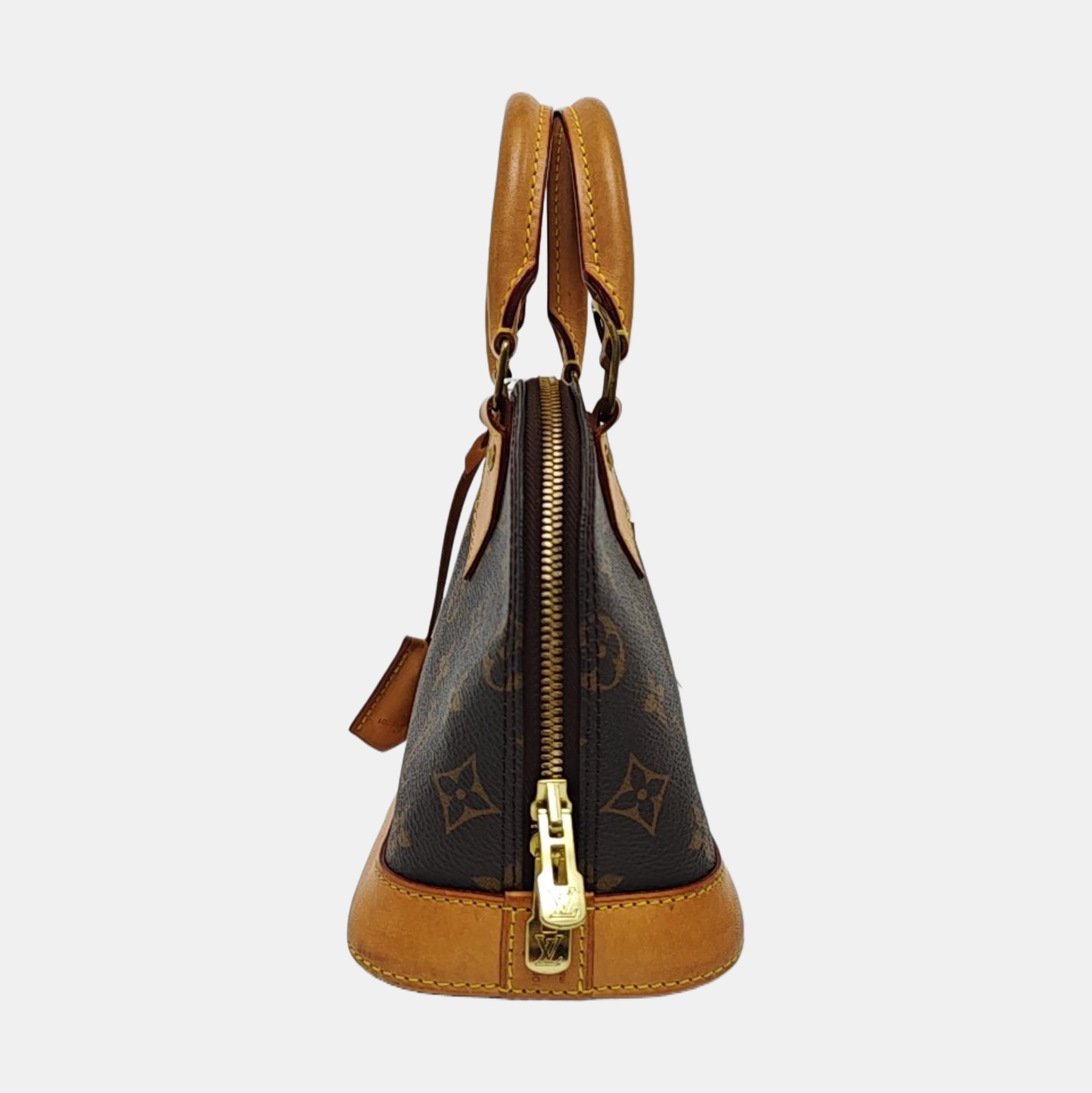 ALMA BB Monogram Coated Canvas Brown