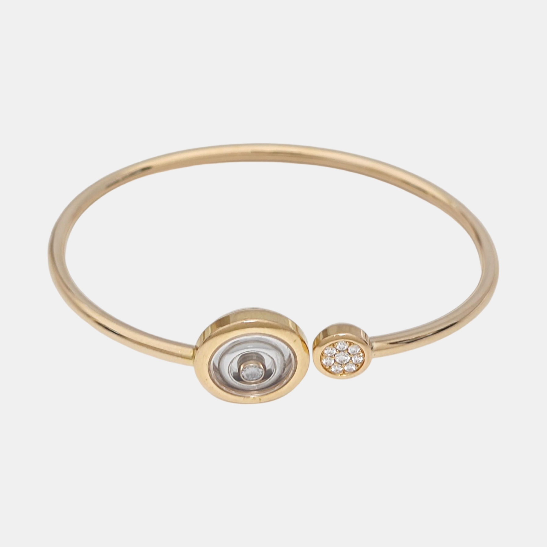 Happy Hearts 18k White Gold Rose Gold Bangle