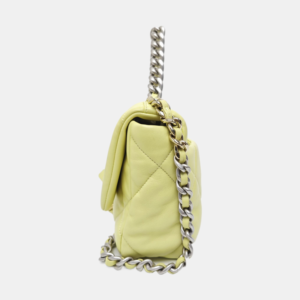 CHANEL 19 Small Quilted Lambskin Yellow