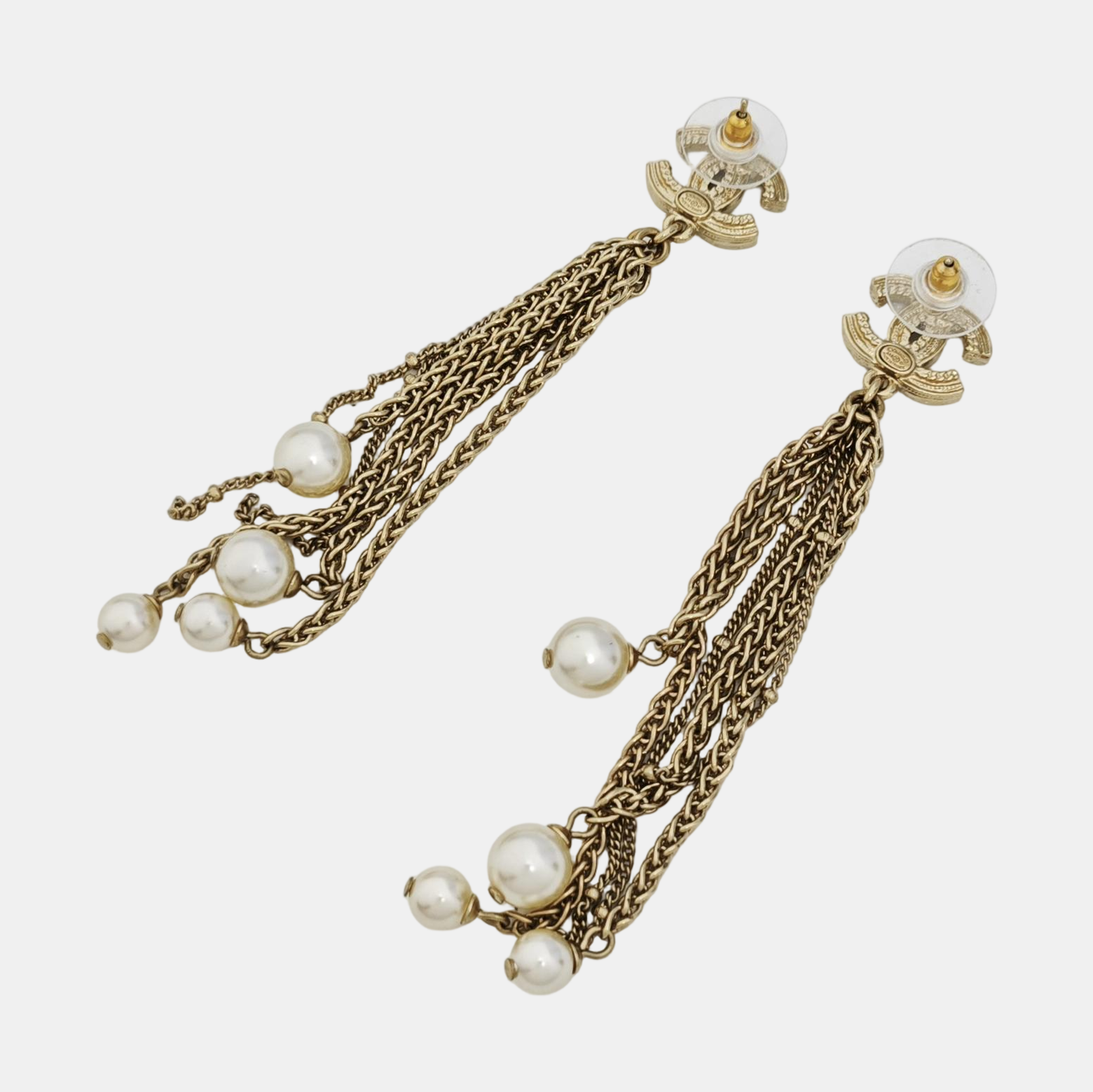 CC Logo Metal Gold Earrings