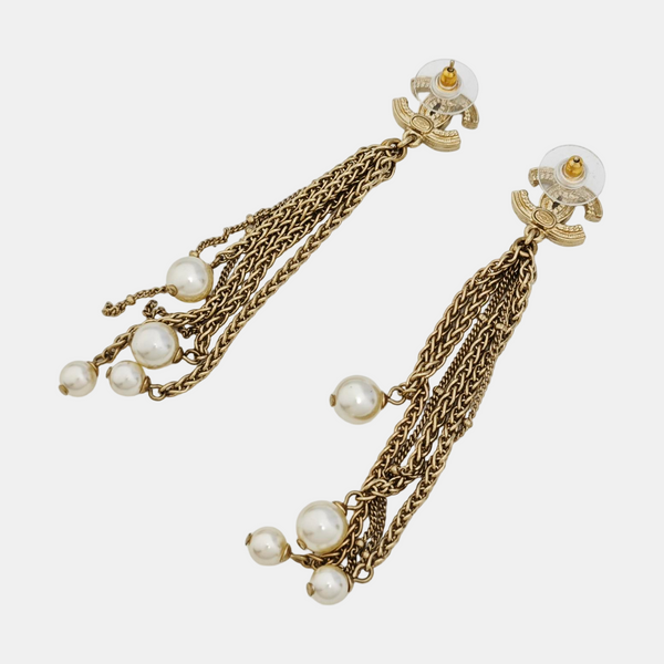 CC Logo Metal Gold Earrings