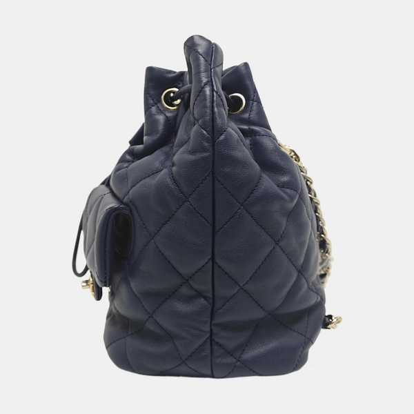 Quilted Calfskin Small Blue