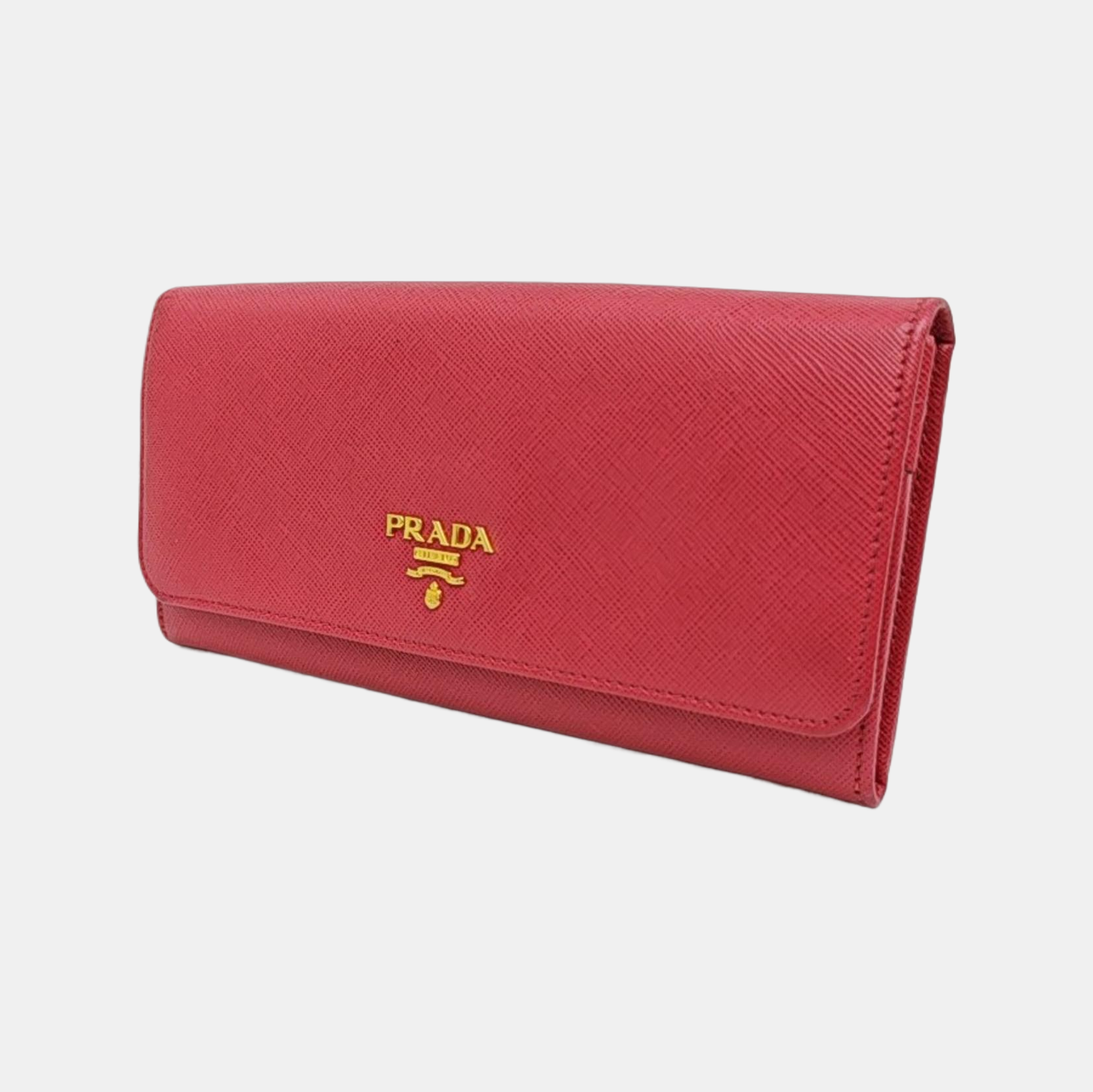 Fold Wallet Saffiano Calfskin Red Wallet