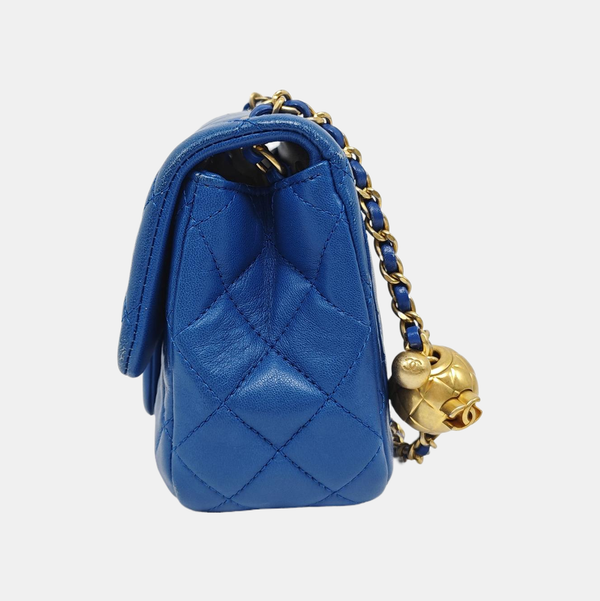 CLASSIC FLAP Mini Quilted Lambskin Blue