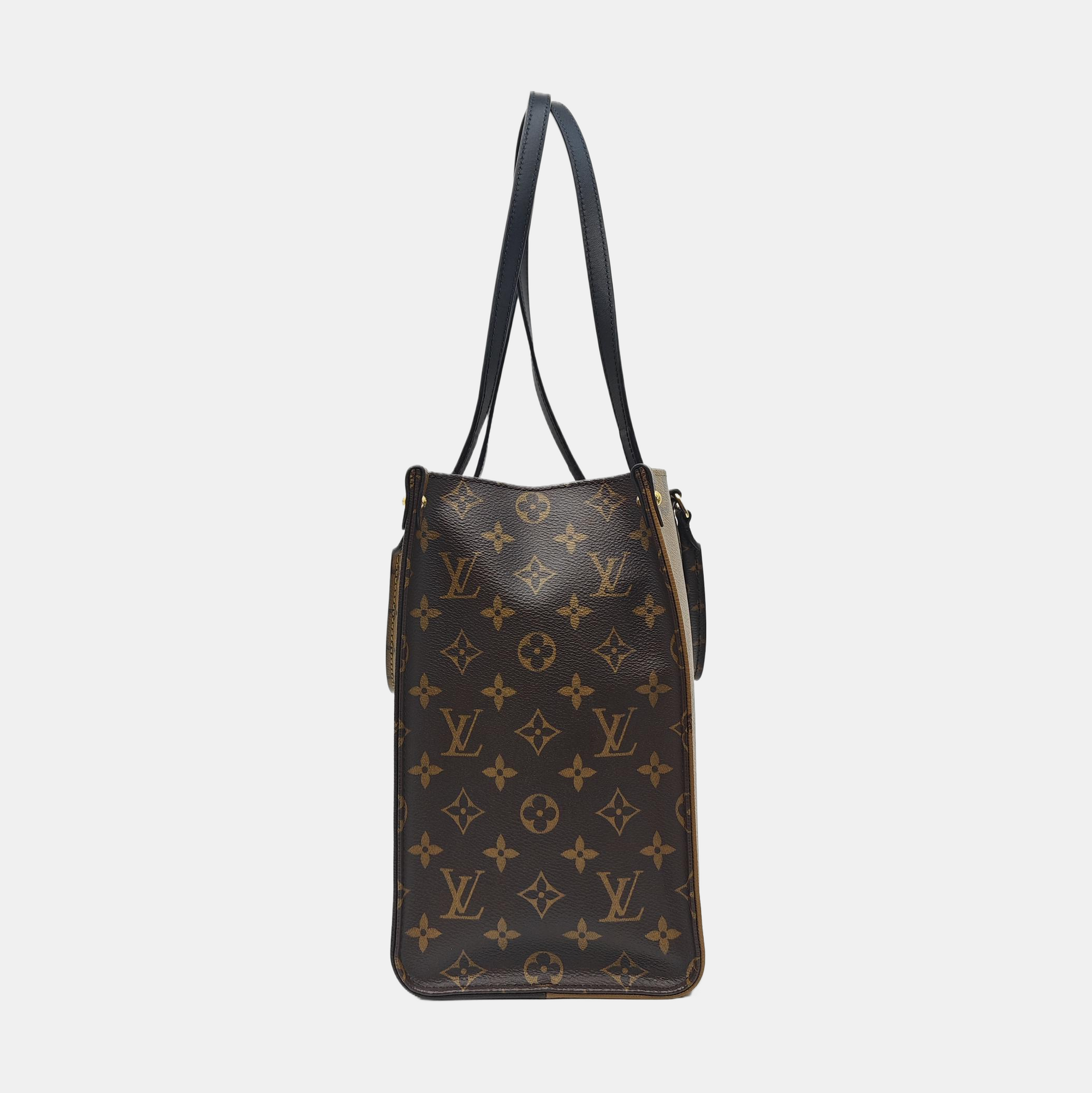 ONTHEGO MM Monogram Coated Canvas Brown