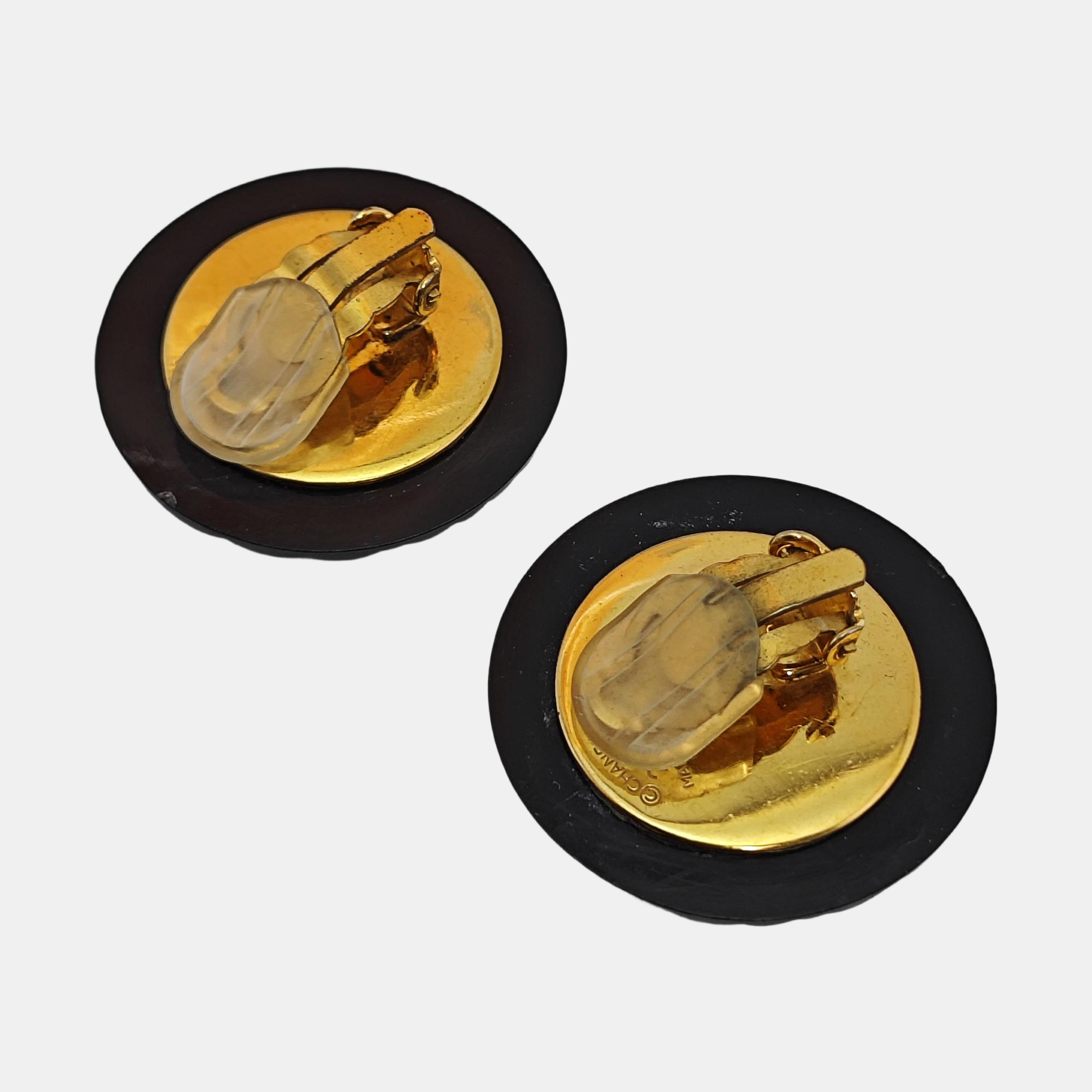 Metal Black Clip On Earrings