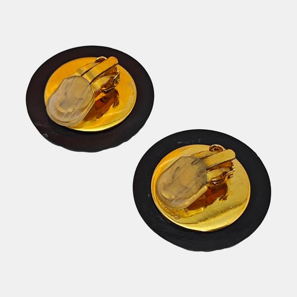 Metal Black Clip On Earrings