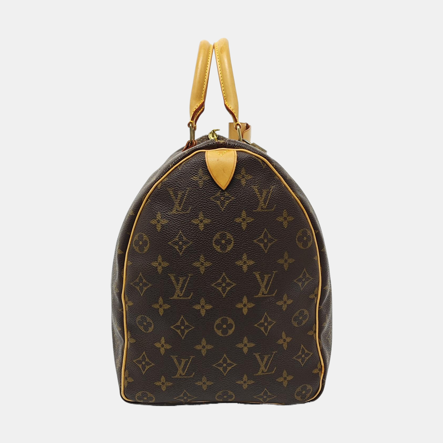 KEEPALL 45 Monogram Coated Canvas Brown