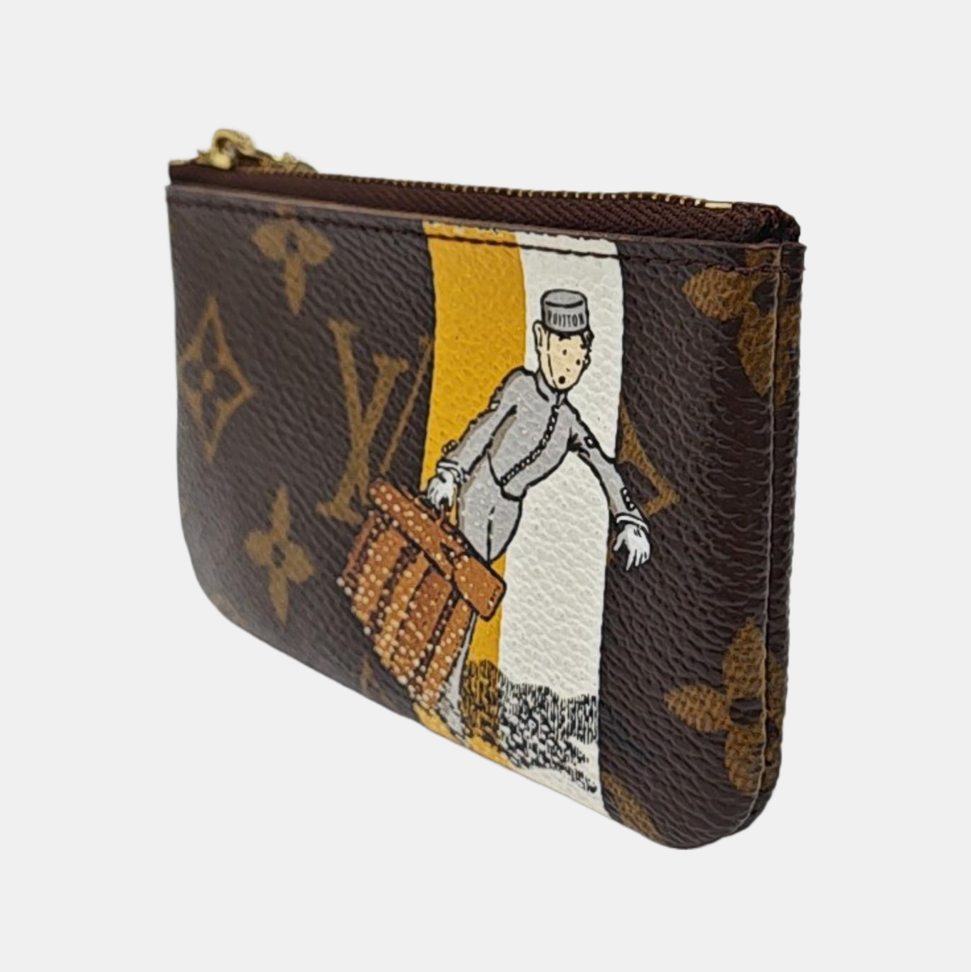 Monogram Coated Canvas Key Pouch Brown