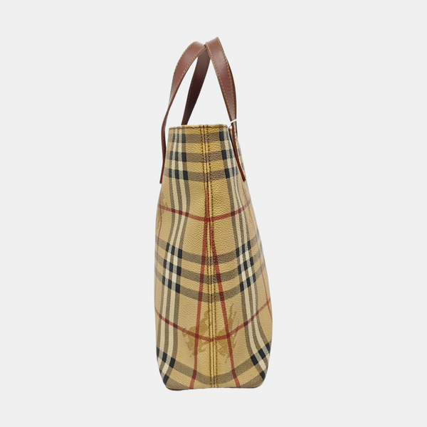 Coated Canvas Tote Bag Beige