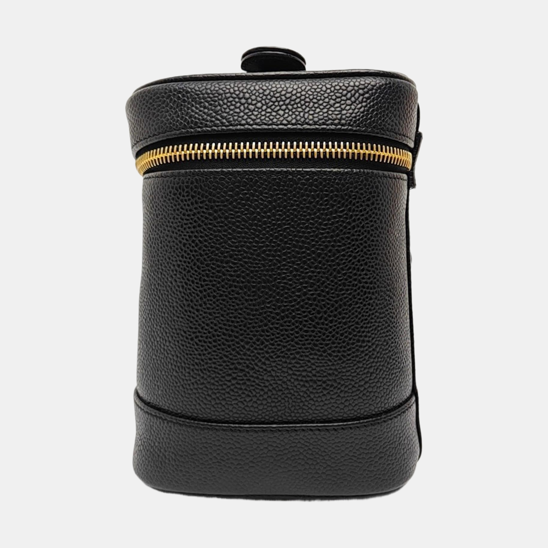 VINTAGE COSMETIC BAGS Grained Calfskin Black