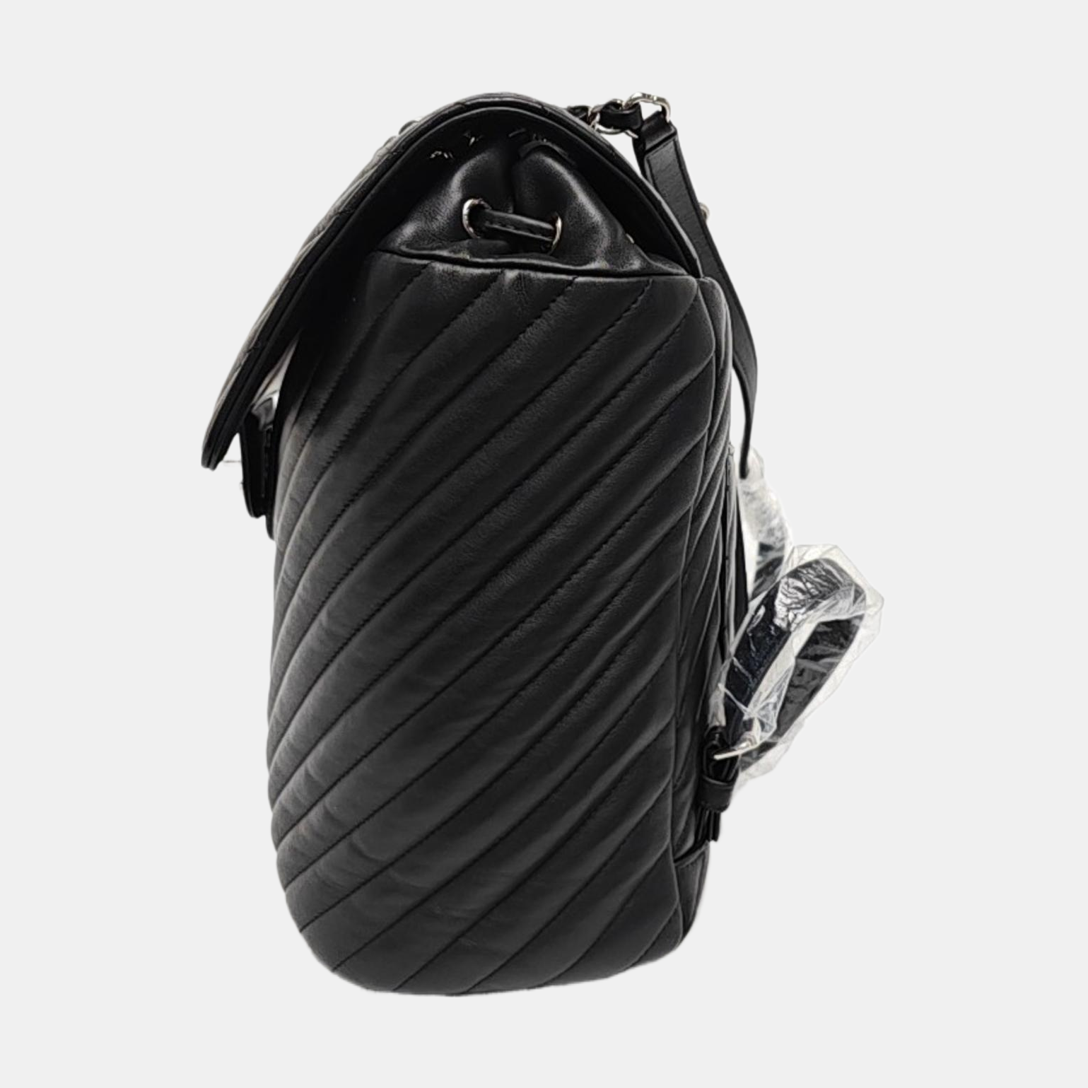 Chevron Calfskin Backpack Black