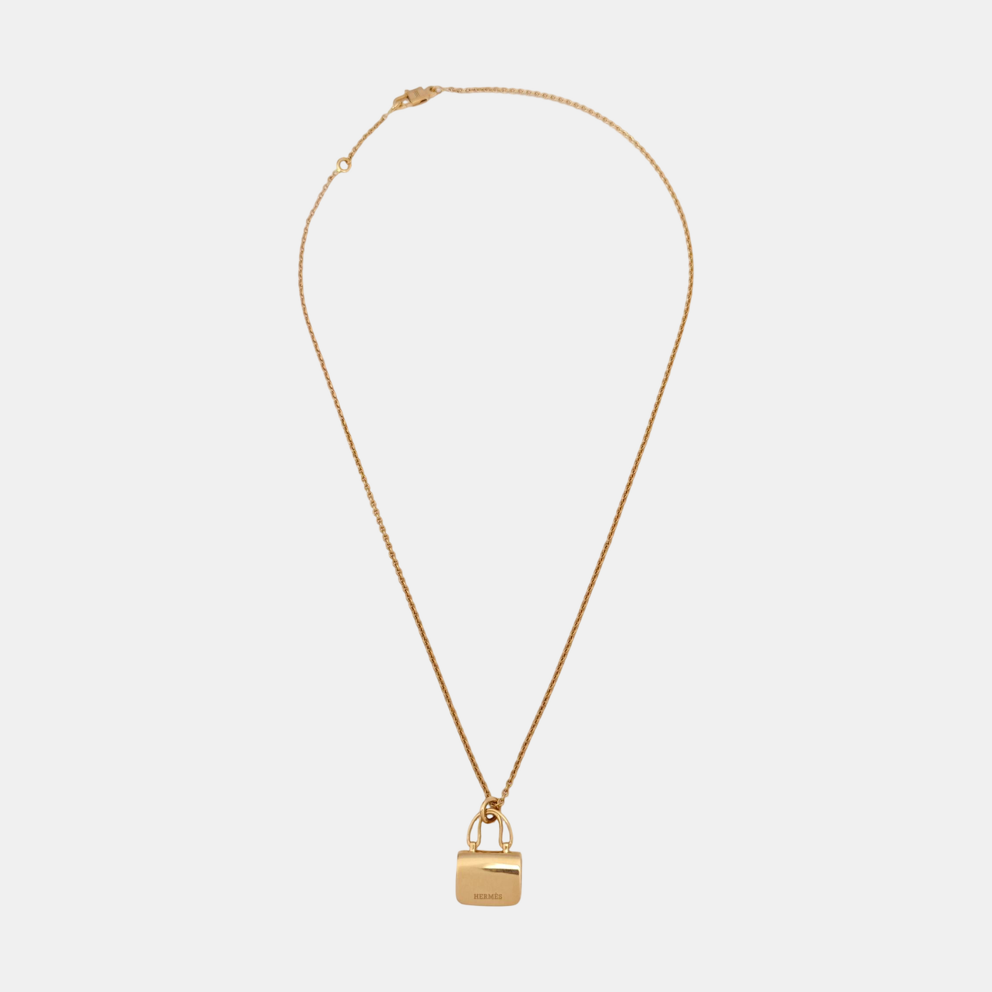 Amulettes Constance 18k Rose Gold Necklace
