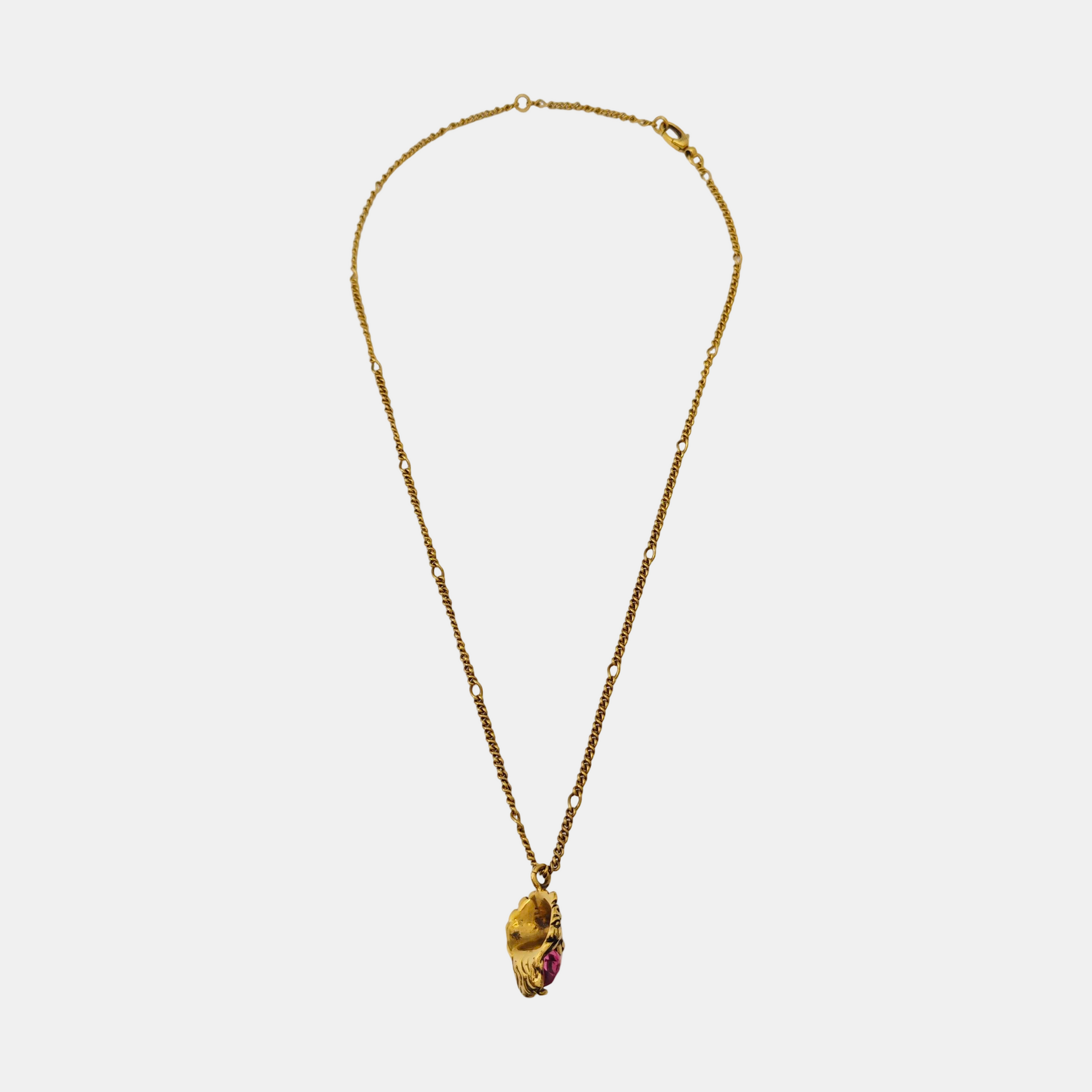 Lion Head Metal Gold Necklace