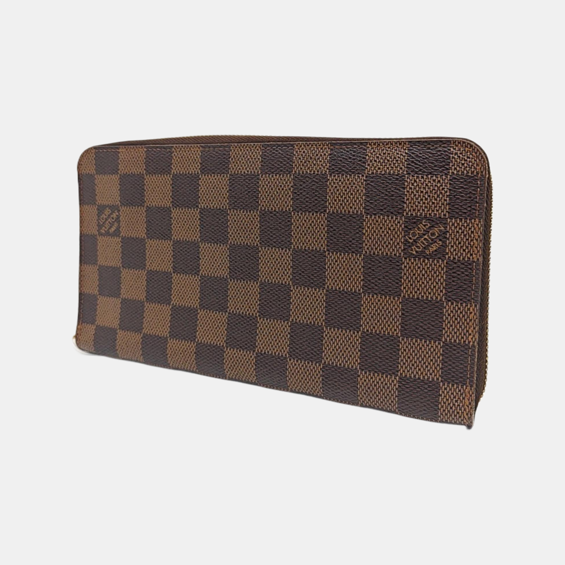 ZIPPY Damier Ebene Coated Canvas Brown Wallet