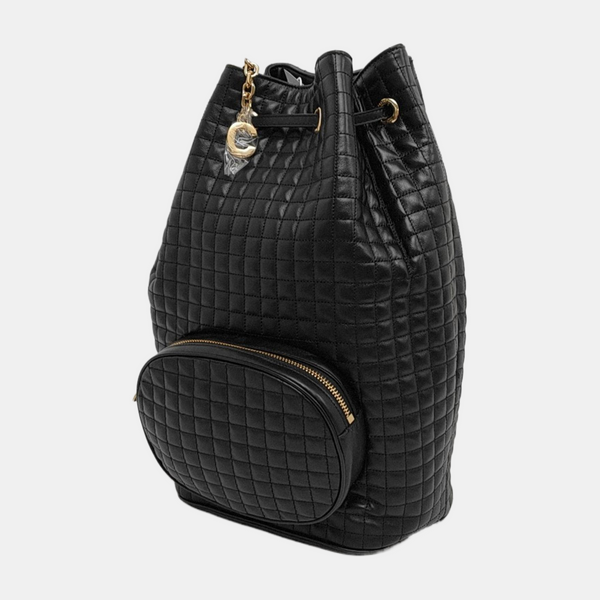 C CHARM Quilted Calfskin Black