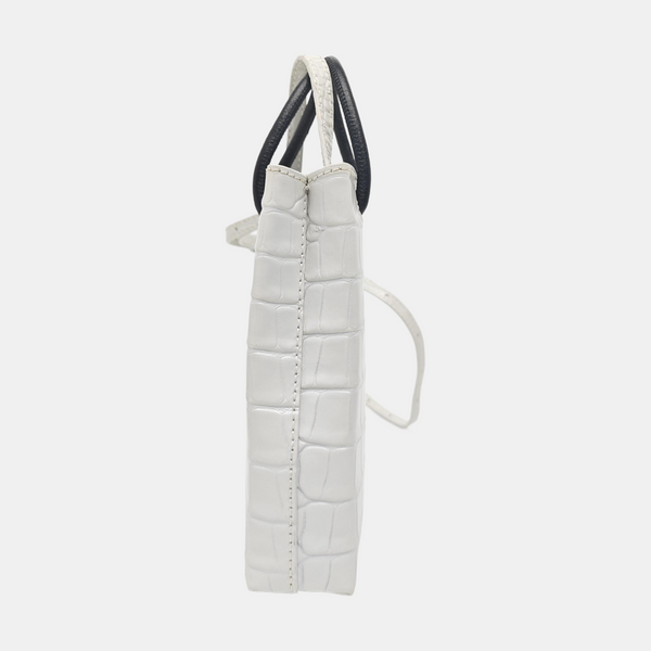 Shopping Bag Small Calfskin White