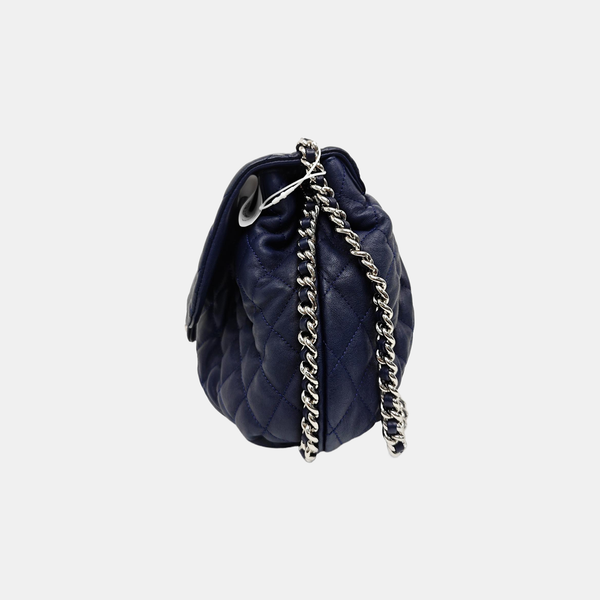 Around Chain Quilted Calfskin Blue