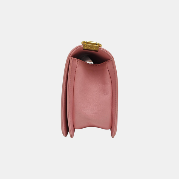 BOY CHANEL Medium Quilted Calfskin Pink