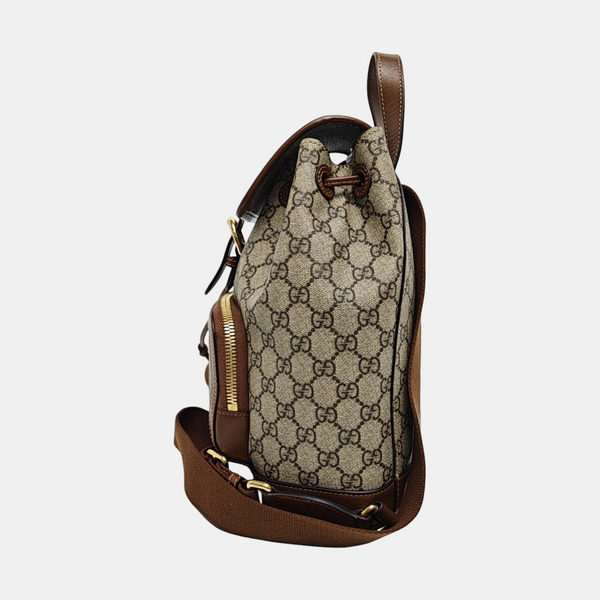 Monogram Coated Canvas Backpack Black