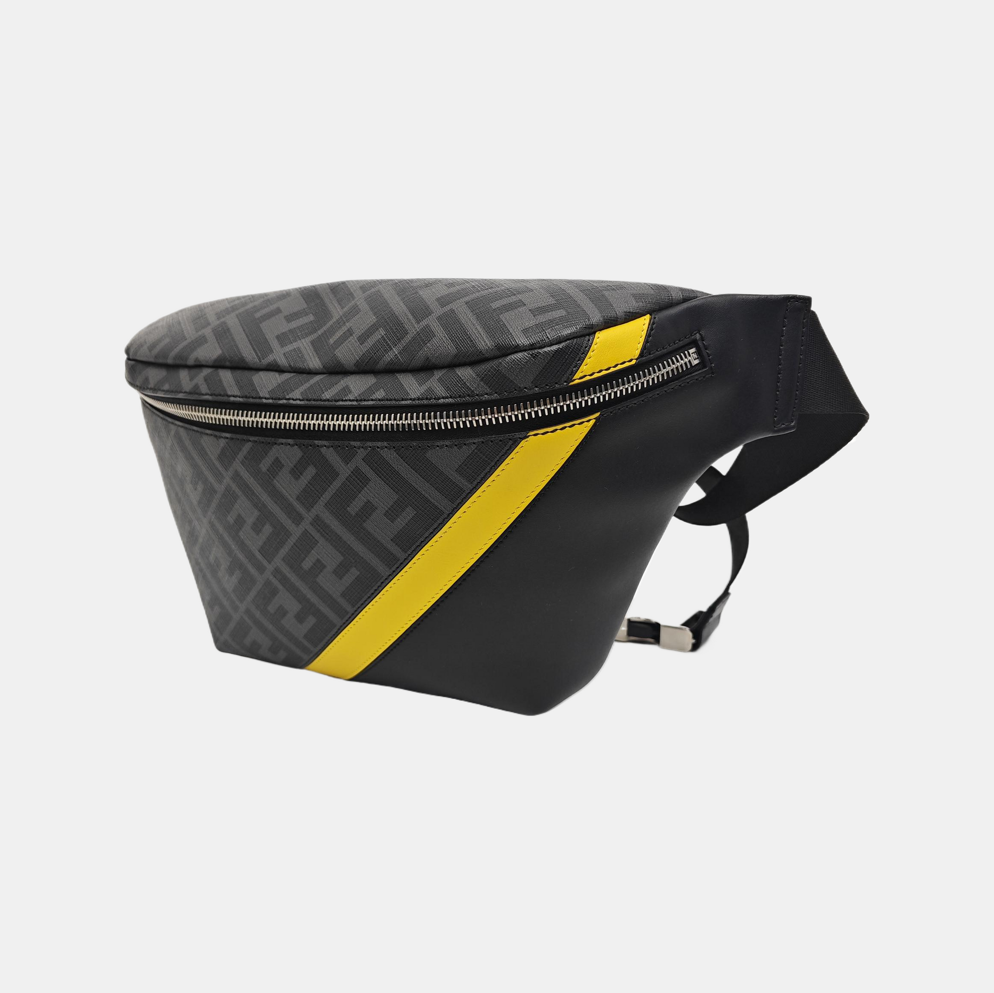 Coated Canvas Belt Bag Gray