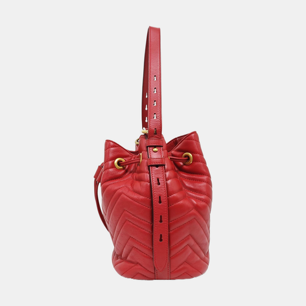 GG Marmont Small Quilted Calfskin Red