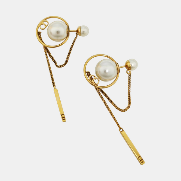 Dior Tribales Brass Gold Stud Earrings