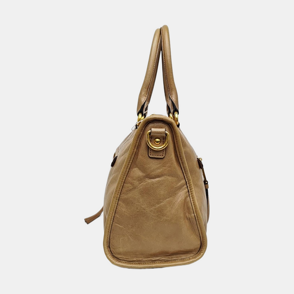 Shoulder Strap Calfskin Beige