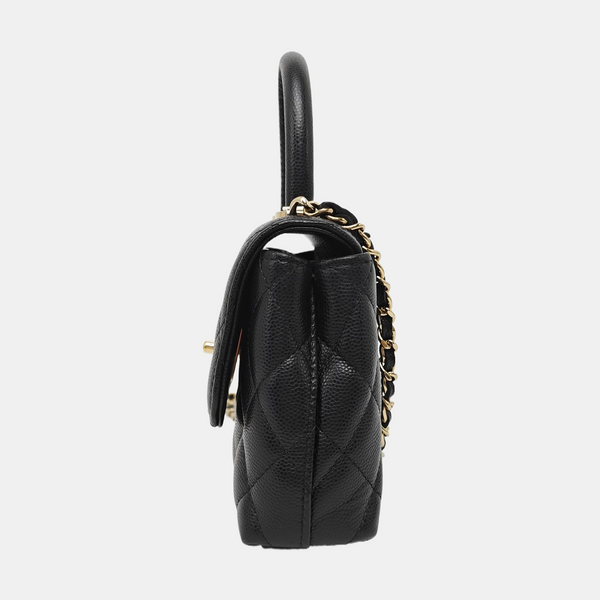 COCO HANDLE Grained Calfskin Black